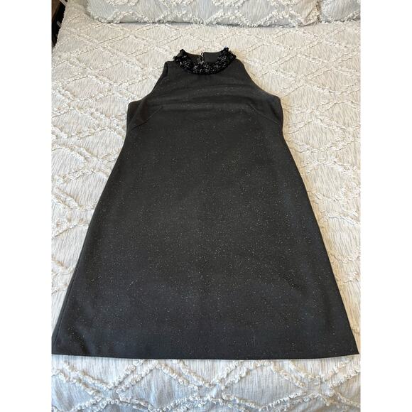 Maggie London Sleeveless Beaded High Neck Collar Tank Cocktail Dress Size 6 - Picture 4 of 11